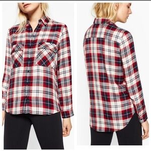 Zara plaid embellished buttondown shirt size small